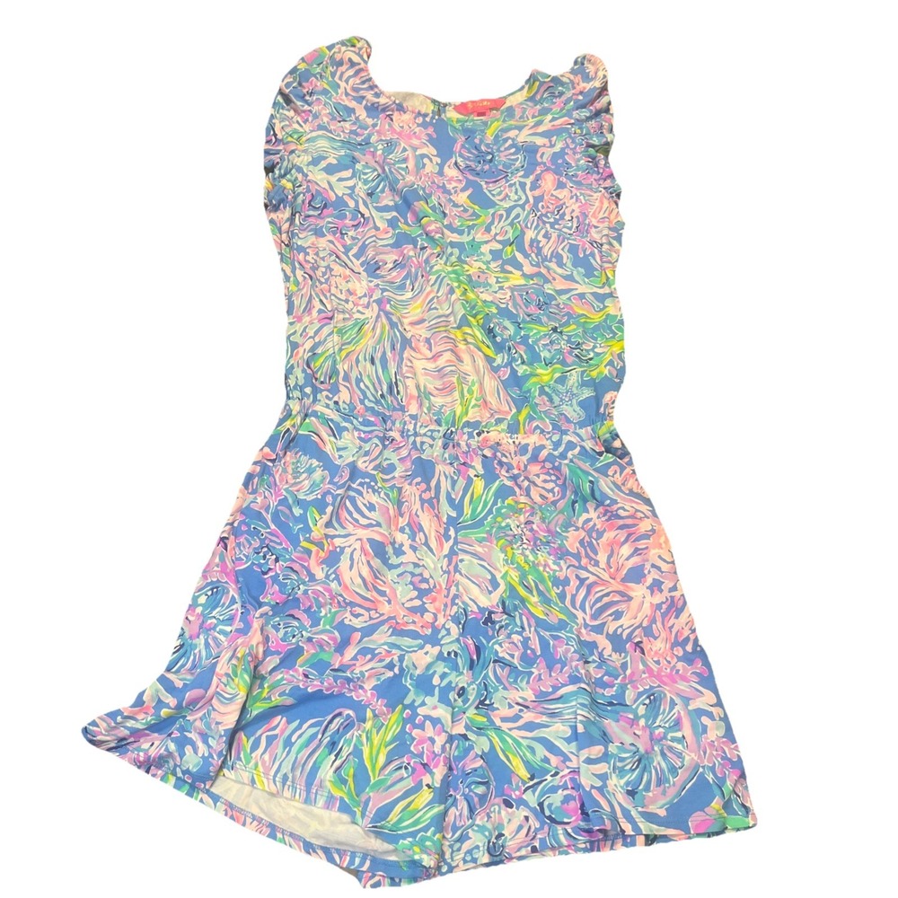 Lilly Pulitzer Women's Size Medium Pink & Blue Sleeveless Romper